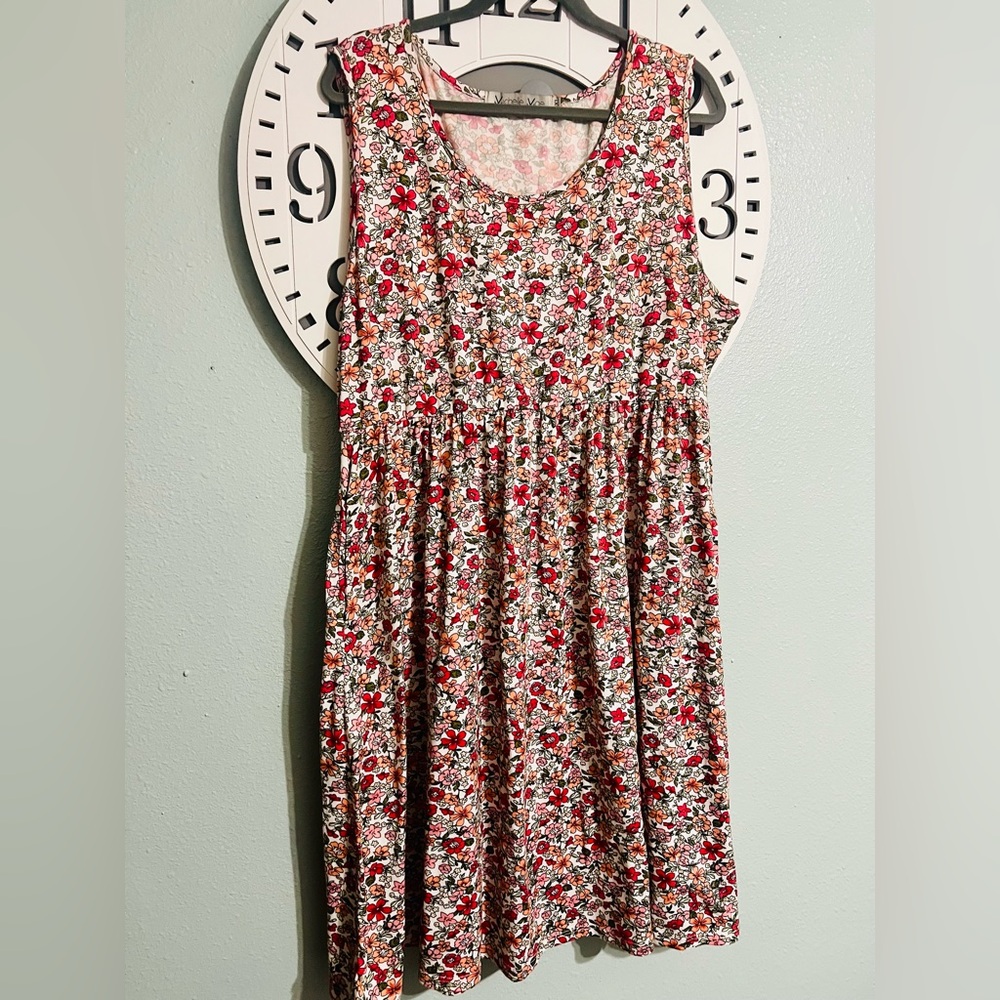 Michelle Mae Floral Red and White Dress